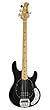 Ernie Ball Music Man Classic Collection StingRay 4 String Bass - Single Humbucker Black Finished Birdseye Maple Neck Black Pickguard