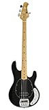 Ernie Ball Music Man Classic Collection StingRay 4 String Bass - Single Humbucker Black Finished Birdseye Maple Neck Black Pickguard