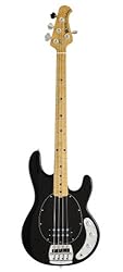 Ernie Ball Music Man Classic Collection StingRay 4 String Bass - Single Humbucker Black Finished Birdseye Maple Neck Black Pickguard