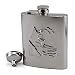 Stainless Steel Skiing Ski Skier 8 oz Flask & Funnel-Great Groomsmen Gift