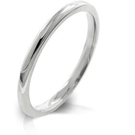 2mm High Polished Stainless Steel Eternity Wedding Band - Size: 5-12