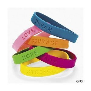 Rubber Inspirational Sayings Wristband Bracelets For Kids (2 dz)