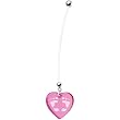 Pink Baby Feet Heart Pregnant Belly Ring