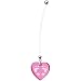 Pink Baby Feet Heart Pregnant Belly Ring