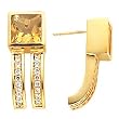14K Yellow Gold Citrine and Diamond Earrings