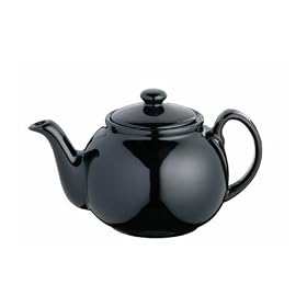 Kitchen Craft Coloured Pottery Teapot 6 Cup 1.1l - Black