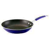 Rachael Ray Porcelain Enamel Nonstick 12-Inch Open Skillet, Blue