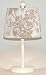 Taupe Toile French Country Shaded White Enamel Accent Table Lamp