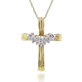 10K Yellow Gold Diamond Cross Pendant (.15ctw)