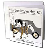 Londons Times Funny Society Cartoons - Vinnie Swabini Mop Boss - Greeting Cards-12 Greeting Cards with envelopes