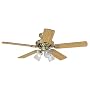 Hunter 22436 Sontera Three-Light 52-Inch Five-Blade Ceiling Fan, Bright Brass with Clear Globes