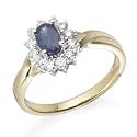 Eighteen Carat Gold Diamond and Sapphire Cluster Ring