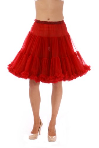 Malco Modes Luxury Vintage Knee-Length 50s Rockabilly Petticoat Underskirt, Full Layers of Soft Chiffon, 18