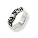 Thick 6mm Celtic Knotted Wavy Sectional Sterling Silver Curvy Wedding Band Ring (Size 7,8,9,10,11,12,13,14,15,16)