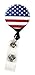 Buttonsmith Flag US Tinker Reel Retractable Badge Reel - with Alligator Clip and Extra-Long 36 inch Standard Duty Cord - Made in The USA