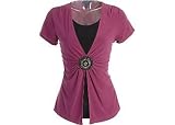 Petite Bay Studio Career Magenta & Black Duet Top