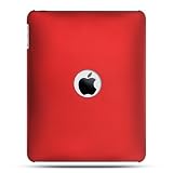 Premium Rubberized Red Snap-on Hard Case Cover for Apple iPad 16GB, 32GB, 64GB Wi-Fi and WiFi + 3G - Seamless Rear Case Only