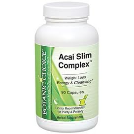Botanic Choices Acai Slim Complex Powerful Weight Loss Support 90 Caps/bottle Botanic Choice's Acai - Slim Complex- Powerful Weight Loss Support 90 Caps/bottle