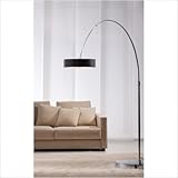 IMAGE OF Miris Floor Lamp with Telescoping Arm Shade Finish: Black, Bulb Type: Incandescent