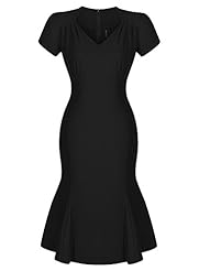 Sexy V-neck Vintage Pleated Cotton/Spandex Short Sleeves Flared-Skirt Evening Dress/Bridesmaid Dress/Party Dress/Wedding Dress 