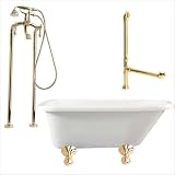 Giagni LA2-MB Augusta 54 Roll Top Tub with Floor Mount Faucet
