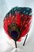 NEW Peacock Red & Blue Feather Headband