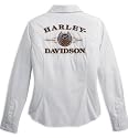Harley-Davidson® Women's 105th Anniversary Long Sleeve White Woven 96123-08VW