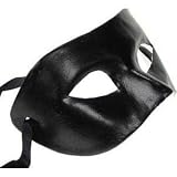 Black V Venetian Mardi Gras Masquerade Mask Paper Mache