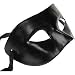 Black V Venetian Mardi Gras Masquerade Mask Paper Mache