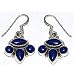 Ear Ring In Sterling Silver & Garnet Gemstone from India 3 " (pr337erng)
