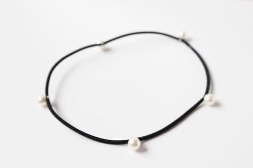 CCrytal 5pcs Five pearl beaded hair ring Hair Rope Hairband Hair Accessories Hair Tie Hair Circle Beautiful Rubber Band Hair Maker Headdress Hair Decoration (Black)