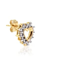 Yellow Gold Diamond Heart Earrings 10k Yellow Gold Diamond Heart Earrings 10k