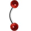 Red Ultra 5mm Ball Glitter Belly Ring