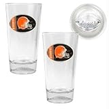 Cleveland Browns NFL 2pc Pint Ale Glass Set with Football Bottom - Oval Logo