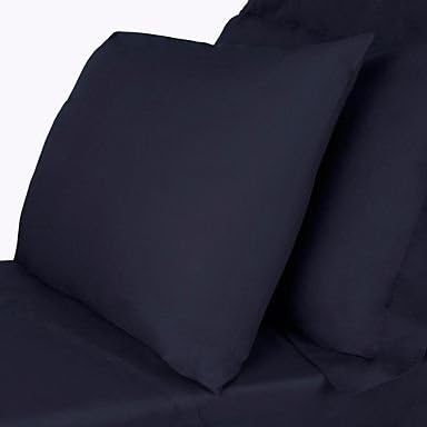 500 Thread Count 100% Egyptian Cotton Solid Navy Blue Super Single Waterbed Sheet 19 Inch Deep Pocket