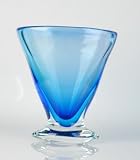 Beautiful Blue Handblown Art Glass Vase L150