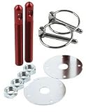 2-pair Red Aluminum Racing Hood Pins