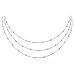 Sterling Silver 3-Row Bead Necklace 17"