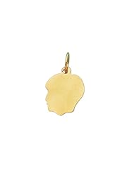 14K Real Gold Boy Head Face Charm Kids Silhouette