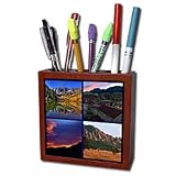 Sandy Mertens Colorado - Rocky Mountain Collage - Tile Pen Holders-5 inch tile pen holder