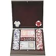 100 pc LUCKY CROWN 11.5g Poker Chip Set w/Mahogany Case