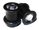 0g Gauge 8.2mm Custom Ebony Swarovski Crystal Inlayed Single Flared Plugs