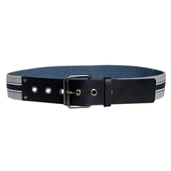 Boys Casual Stretch Gray Contrast 1.5 Inch Adjustable Belt by Milidee