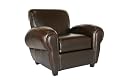 Baxton Studio Crocetta Leather Club Chair, Dark Brown