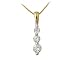 1.00CTW Three Stone Diamond Drop Pendant 14K Yellow Gold