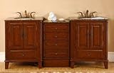 Antique Bathroom Vanity Double Sink LUX-H-232-76 : W76 x D22 x H36