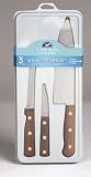Chicago Cutlery Walnut Tradition 3-Piece Prep Knife Gift Set, Boxed