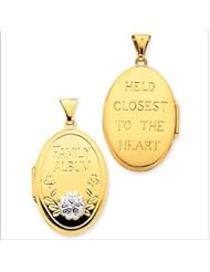 Genuine IceCarats Designer Jewelry Gift 14K & Rhodium 32Mm Diamond Family Album Locket