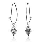 Satya Jewelry Mini Hamsa Silver Hoop Earring