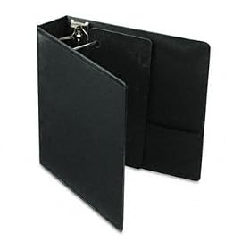 Vinyl ClearVue XtraValue Slant D-Ring Presentation Binder, 2 Capacity, Black